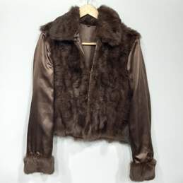 Brown Rabbit Fur Jacket Women's Size S