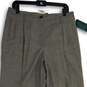 NWT Womens Gray Pleated Flat Front Straight Leg Dress Pants Size 12 image number 2