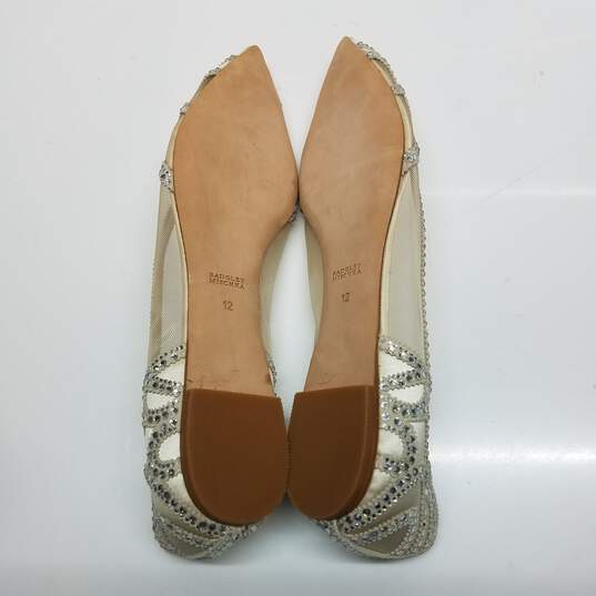 Badgley Mischka Gigi Pointed Toe Silver Flats Size 12 image number 3