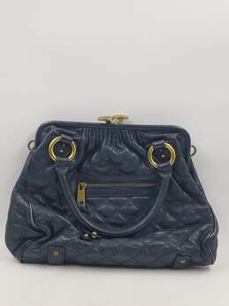 Authentic Marc Jacobs Navy Quilted Satchel Bag alternative image
