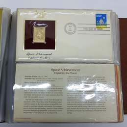 Vintage Golden Replicas of US history postal Stamps 22kt gold in case