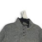 Womens Gray Radiator Fleece Mock Neck Long Sleeve Henley Sweater Size L image number 3