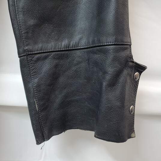 Harley-Davidson Black Leather Motorcycle Chaps Women's XXL image number 6
