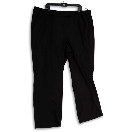 NWT Womens Black The Madison Slash Pocket Straight Leg Dress Pants Size 22W image number 1