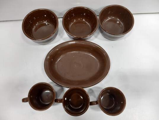 Lot of Assorted Fiesta Chocolate Brown Ceramic Dishes image number 8