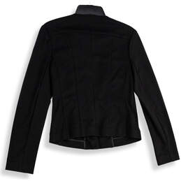 NWT Womens Black Round Neck Long Sleeve Full-Zip Motorcycle Jacket Size S alternative image