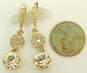 Designer Givenchy Gold Tone & Rhinestone Drop Earrings 5.9g image number 4