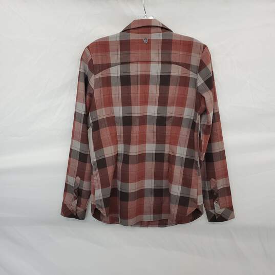 Kuhl Brown Plaid Button Up Shirt WM Size S image number 2