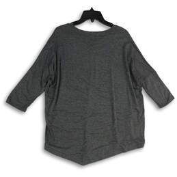 NWT Womens Gray Heather Round Neck Pullover Asymmetrical T-Shirt Size M alternative image