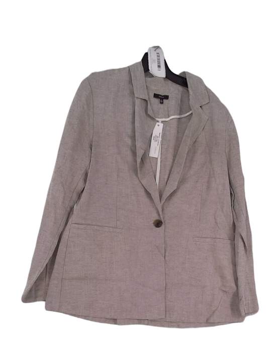 Womens Gray Long Sleeve Pockets One Button Blazer Jacket Size Large image number 1