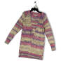 Womens Multicolor Knitted Pockets Open Front Cardigan Sweater Size Small image number 1