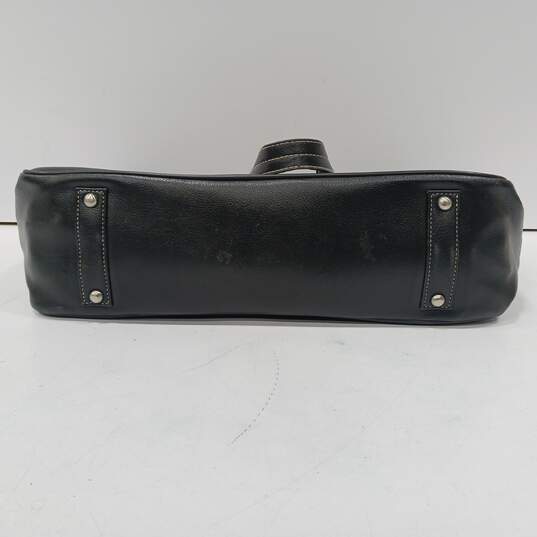 Clark & Mayfield Leather Black Travel Laptop Large Shoulder Tote Bag image number 3