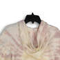 NWT Womens Pink Beige Tie Dye Cropped Long Sleeve Pullover Hoodie Size M image number 4