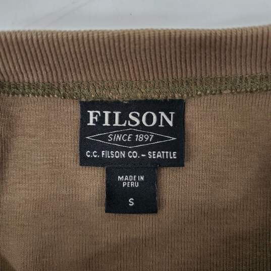 Filson's MN Long Sleeve 100% Cotton Button Brown Pullover Size SM image number 3