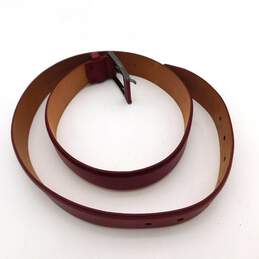 Giorgio ARMANI Red Italian Leather Belt w/ Silver Tone Metal & Red Leather Buckle with COA alternative image