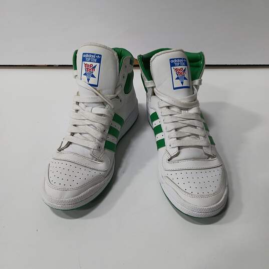 Adidas Top Ten White & Green Athletic Sneakers Size 10.5 image number 1