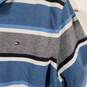 Mens Striped Slim Fit Collared Short Sleeve Activewear Polo Shirt Size XL image number 3