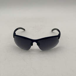 Mens Blue Black Frame Semi Rim UVA Protection Shield Sunglasses