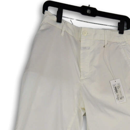 NWT Womens White Flat Front Slash Pocket Straight Leg Dress Pants Size 29 image number 3
