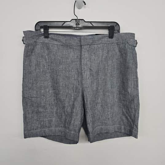 Grey Linen Shorts With Side Adjusters image number 1