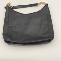 Womens Black Leather Zipper Pockets Shoulder Chain Strap Hobo Bag alternative image