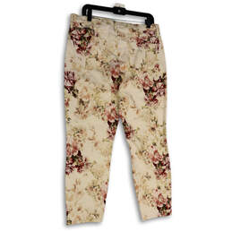 NWT Womens White Red Floral High-Rise Stretch Skinny Leg Jeans Size 14/34 alternative image
