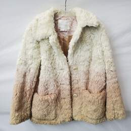 Anthropologie Faux Fur Color Fade Jacket Size XS