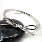 Designer Kate Spade Silver-Tone Bow Hinged Bangle Bracelet With Dust Bag image number 1