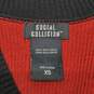 Social Collision Red and Black Rib Cage Knit Cardigan Young Women's Size XS image number 3
