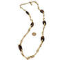 Designer Robert Lee Morris Gold-Tone Brown Stone Link Chain Necklace image number 1