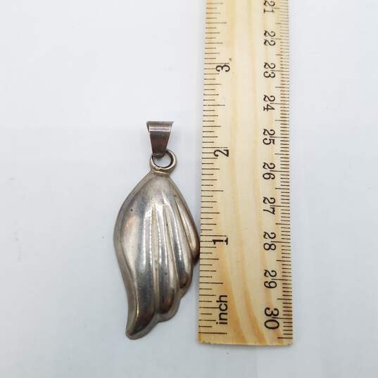 Mexico Sterling Silver Scallopen Pendant 14.5g image number 2