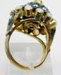 Vintage 14K Gold Opal Cabochons Tiered Dome Statement Ring 9.8g image number 2