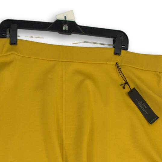 NWT Womens Mustard Flat Front Knee Length Pull-On A-Line Skirt Size 22/24 image number 3