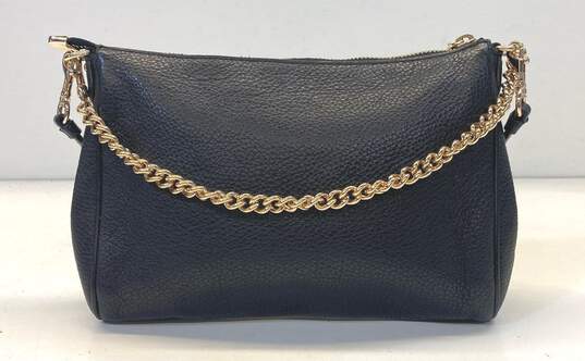 Coach Pebble Leather Carrie Chain Crossbody Black image number 2