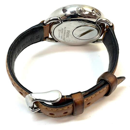 Designer Fossil Silver-Tone Round Dial Adjustable Strap Analog Wristwatch image number 3