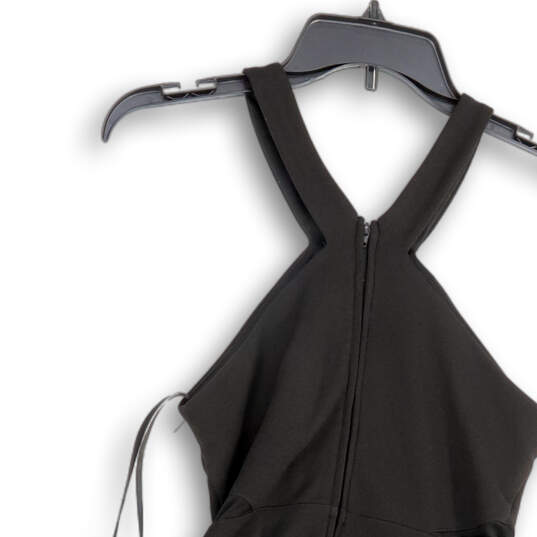 Womens Black Sleeveless Back Zip Halter Neck Short Mini Dress Size 3/4 image number 3