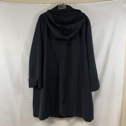 Women's Black London Fog Hooded Latch & Grommet Overcoat, Sz. 1X alternative image