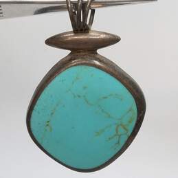 ATI 925 Mexico Sterling Silver Turquoise 2 1/4in Pendant 15.2g