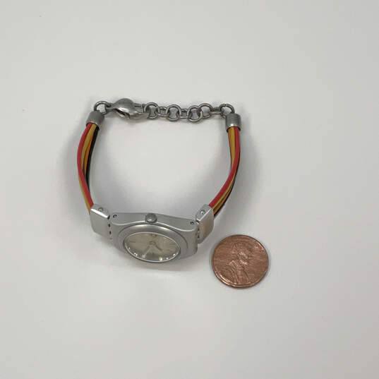 Designer Swatch Silver-Tone Dial Aluminum Filamento Analog Wristwatch image number 2