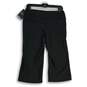 NWT Womens Black Elastic Waist Flat Front Straight Leg Capri Pants Size M image number 2