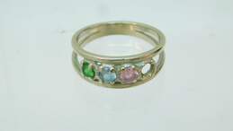 14K White Gold Pink Sapphire Green & Blue Spinel & Setting Ring For Repair 3.6g alternative image