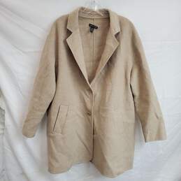 Eileen Fisher Wool Blend Trench Coat Jacket Size L
