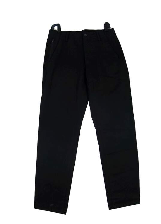 NWT Mens Black Flat Front Slash Pockets Dress Pants Size 30 X 32 image number 1