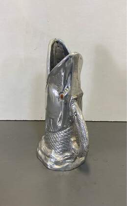 Aluminum Fish Pike Pitcher Vase with Red Glass Eyes By Arthur Court Designs 1977 alternative image
