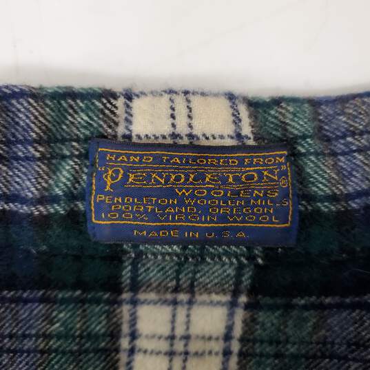 Pendleton WM's Blue Plaid Flannel Half Button Shirt Size S image number 3
