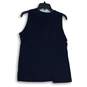 Chaps Womens Navy Blue Ruffle Keyhole Neck Sleeveless Pullover Blouse Top Sz XL image number 2