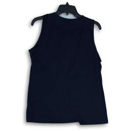 Chaps Womens Navy Blue Ruffle Keyhole Neck Sleeveless Pullover Blouse Top Sz XL alternative image