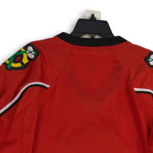 NHL Mens Red V-Neck Long Sleeve Chicago Blackhawks Hockey Jersey Size M image number 4