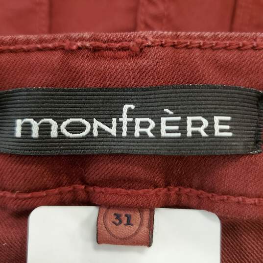 Monfrere Women's Burgundy Skinny Jeans SZ 31 NWT image number 3