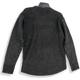 NWT Womens Gray Striped Long Sleeve Crew Neck Pullover Sweater Size Medium alternative image